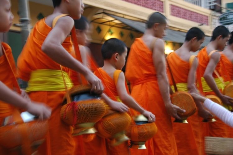 Monks in Morning Alms - Luang Prabang