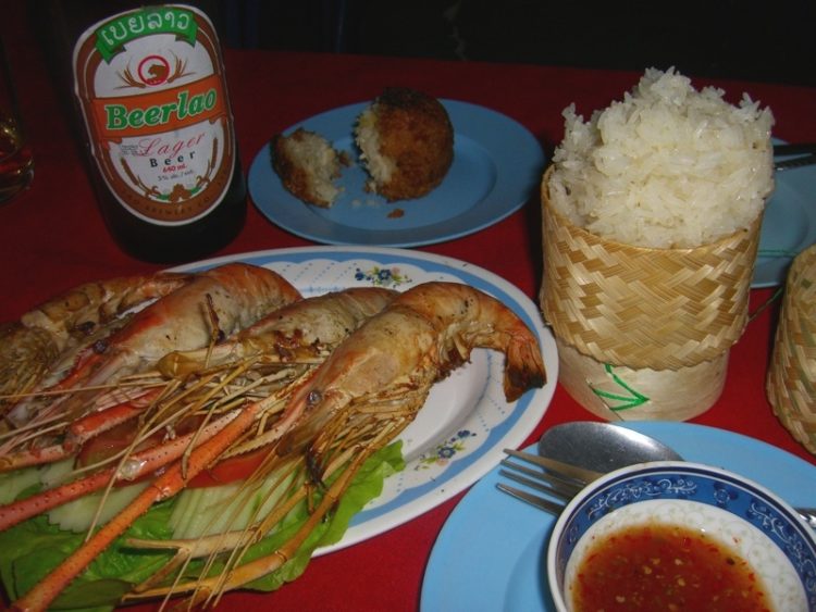 Grilled Prawns - Vientiane