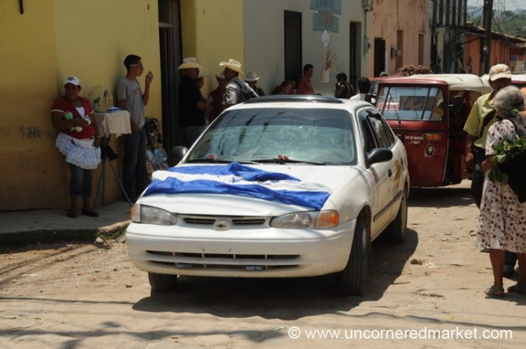 Honduran Flag on a Car