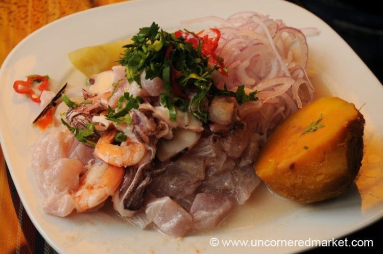 Mixed Seafood Ceviche at Surquillo Market - Lima, Peru