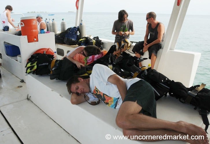 Napping Diver - Utila, Honduras