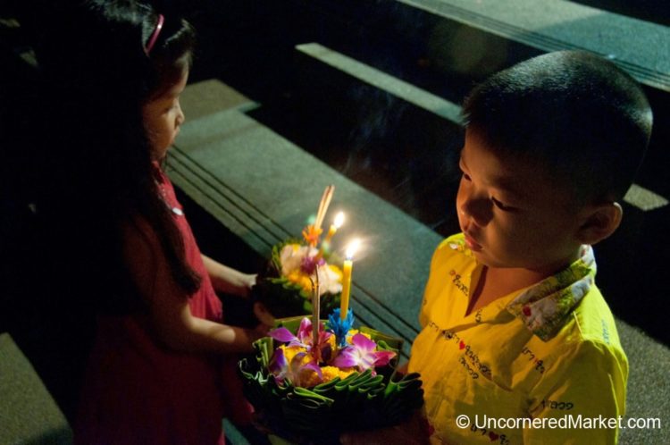 Brother and Sister Moment - Loi Krathong Festival