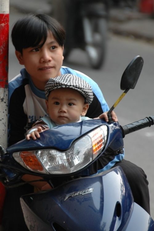 Vietnamese Baby on a Motorbike