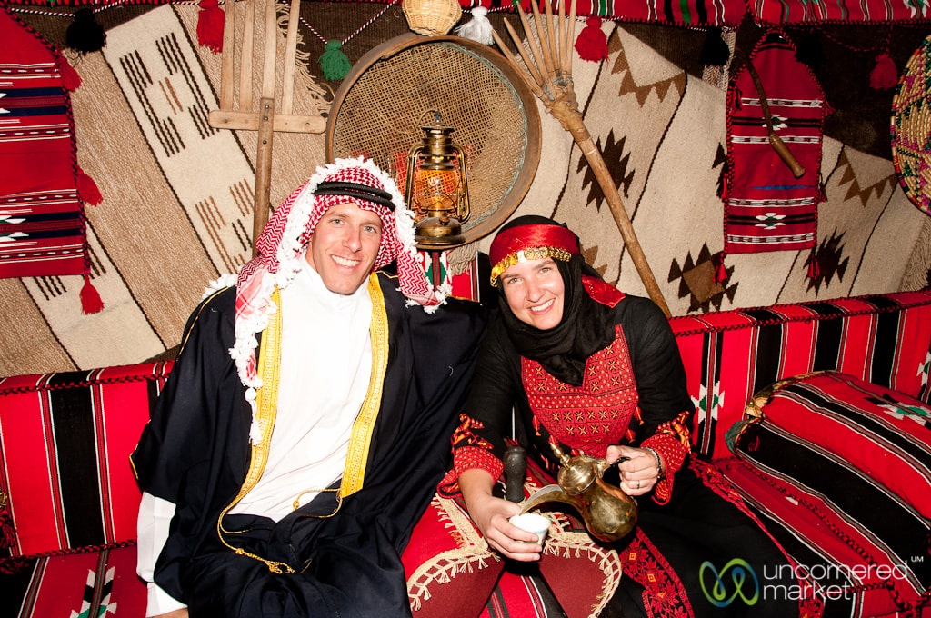 Audrey and Dan Get Decked Out in Traditional Jordanian Dress
