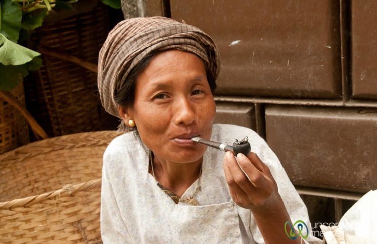 Marma Woman Enjoying a Smoke - Bandarban, Bangladesh