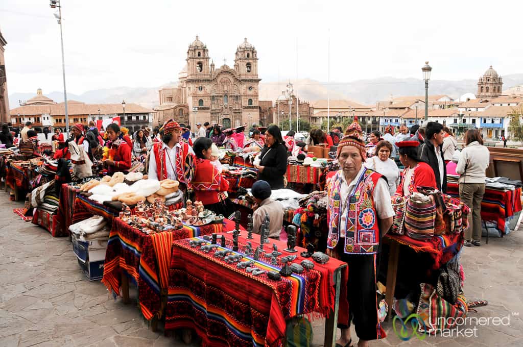 Handicrafts market in Cusco, Peru