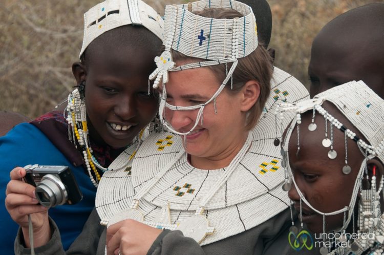 Audrey Shares Photos with Masai Women