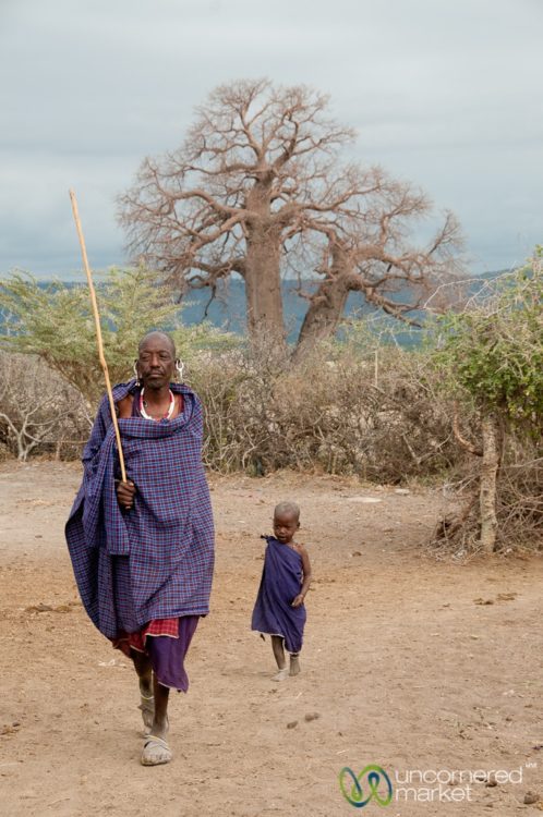 Masai Man and Child - Lake Manyara