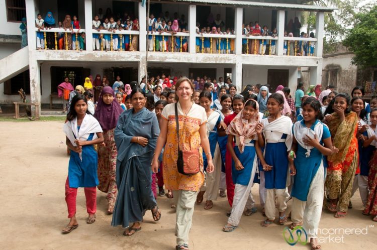 Audrey Visiting a School in Hatiandha-Bangladesh