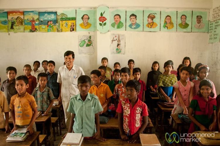 Teacher with Classroom of Young Students - Nalbata, Bangladesh