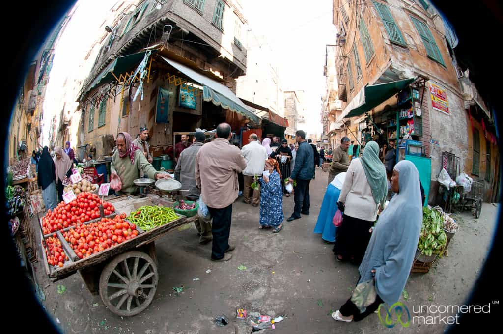 Fun at the street market in Alexandria, Egypt