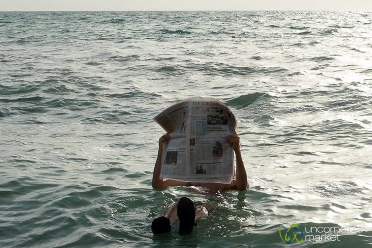 Newspaper Reading on the Dead Sea