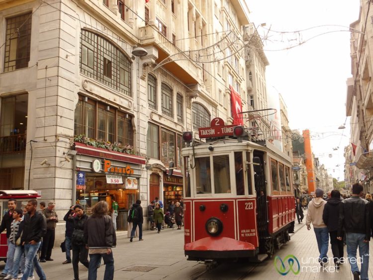 Tram on İstiklâl Caddesi - Istanbul, Turkey