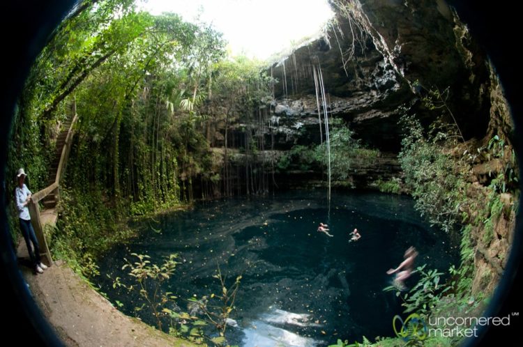 Swimming in Xochempich Cenote - Yucatan