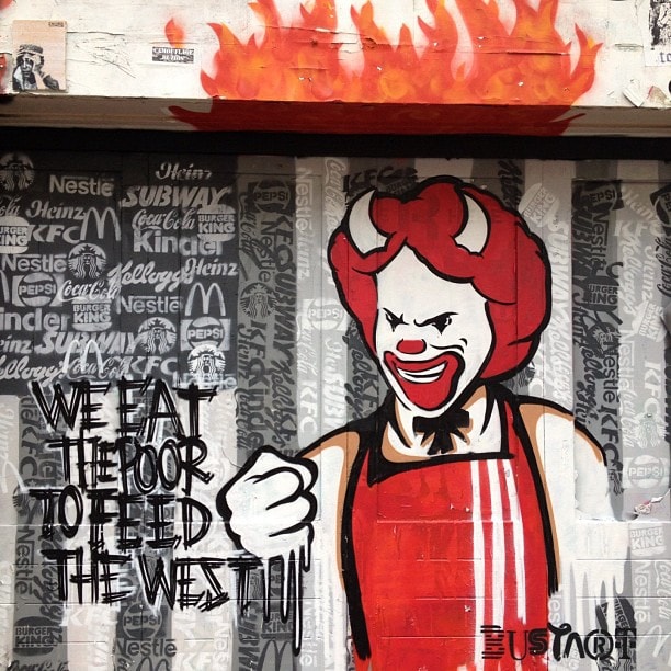Ronald McDonald streetart in Amsterdam