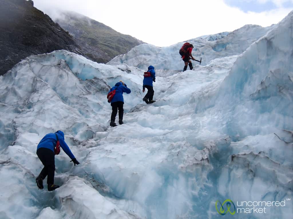 Hiking at Franz Josef Glacier on the South Island of New Zealand