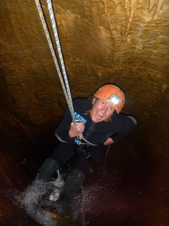 Abseiling Down Into Cave at Haggas Honking Holes - Waitomo, New Zealand
