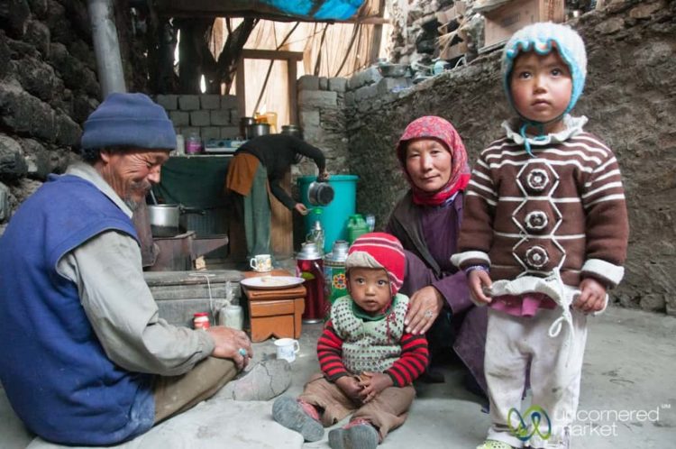 Ladakhi Family in Skyu Village - Ladakh, India