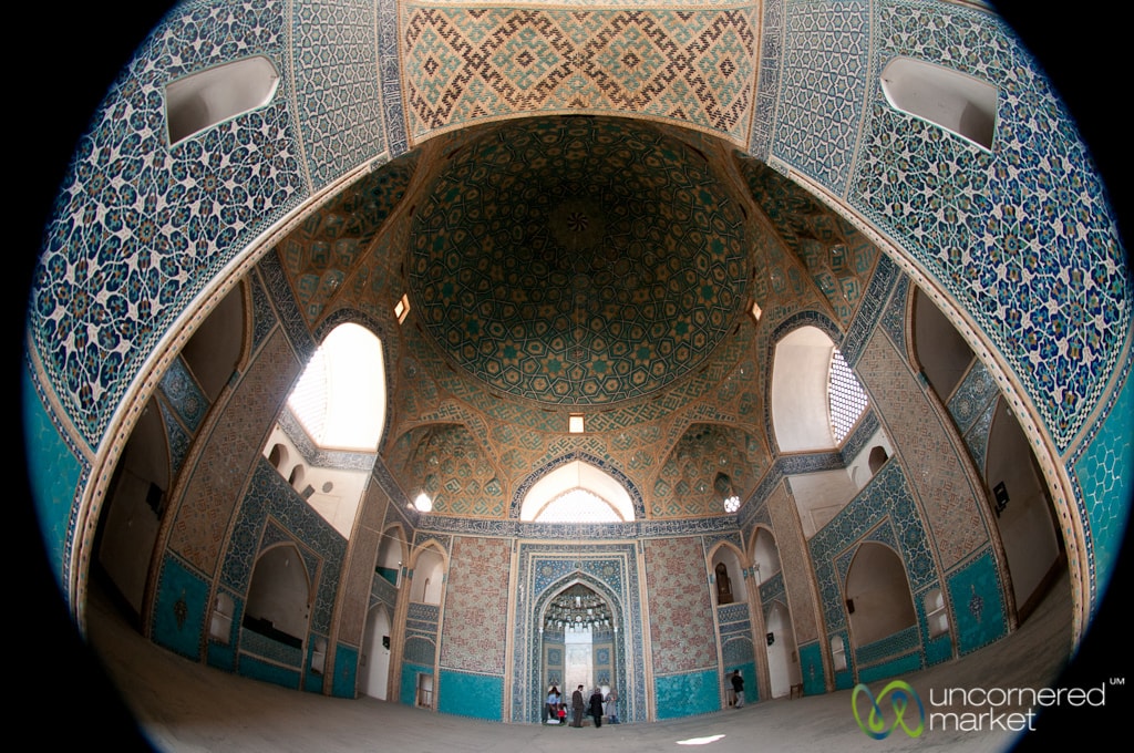 Inside the Jameh Mosque in Yazd, Iran