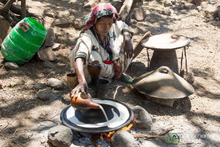 Woman Making Injera - Ethiopia