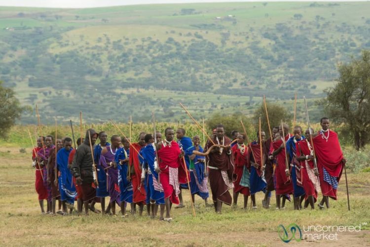 Maasai Men Arrive at the Party - Northern Tanzania