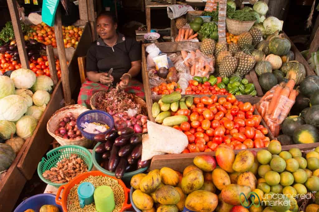 Fruit and Vegetable Stand, Mengo Market - Kampala, Uganda