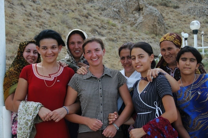 Audrey with Women Pilgrims - Paraw Bibi, Turkmenistan
