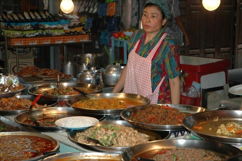 Thai street food stall in Bangkok.