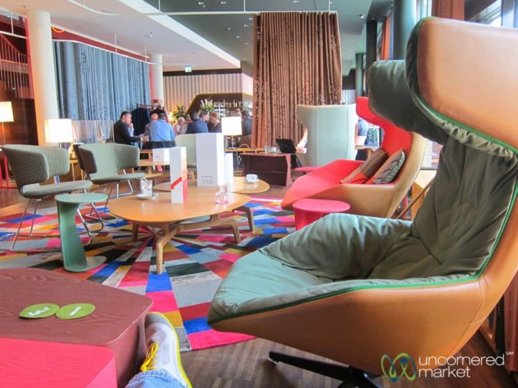 Relaxing in Lounge at 25Hours Hotel in Zurich West - Switzerland