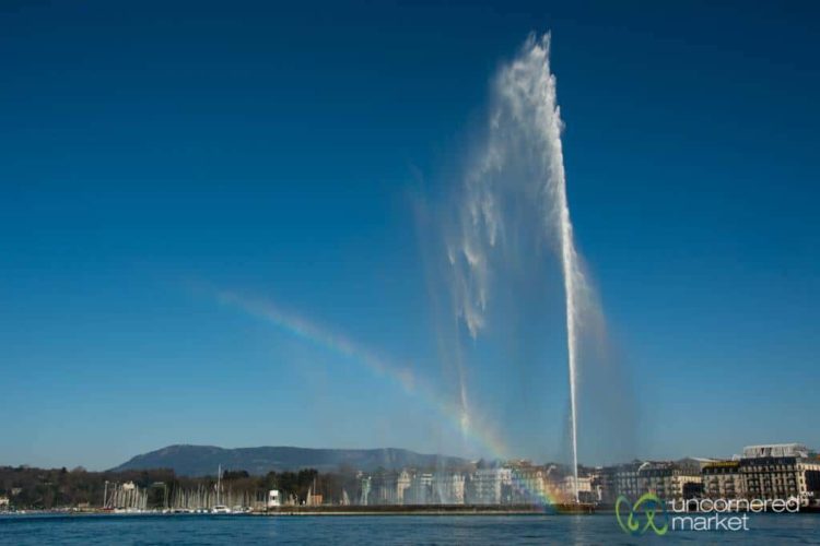 Rainbow and Jet d'eau - Geneva, Switzerland