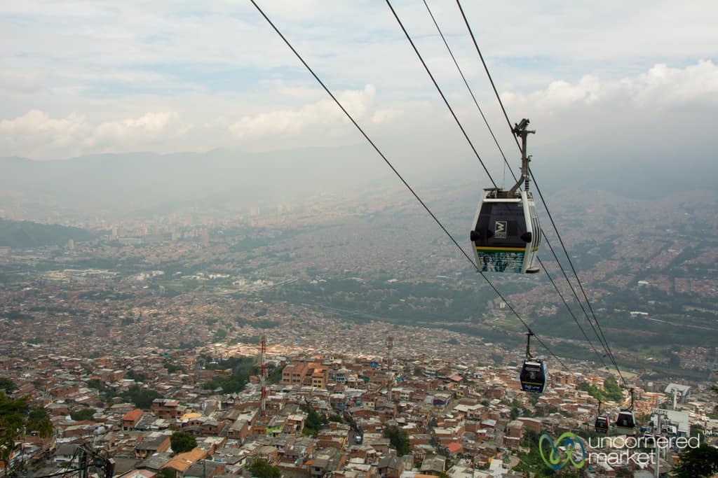 Medellin's Public Transport Cable Cars to Santo Domingo Barrio -