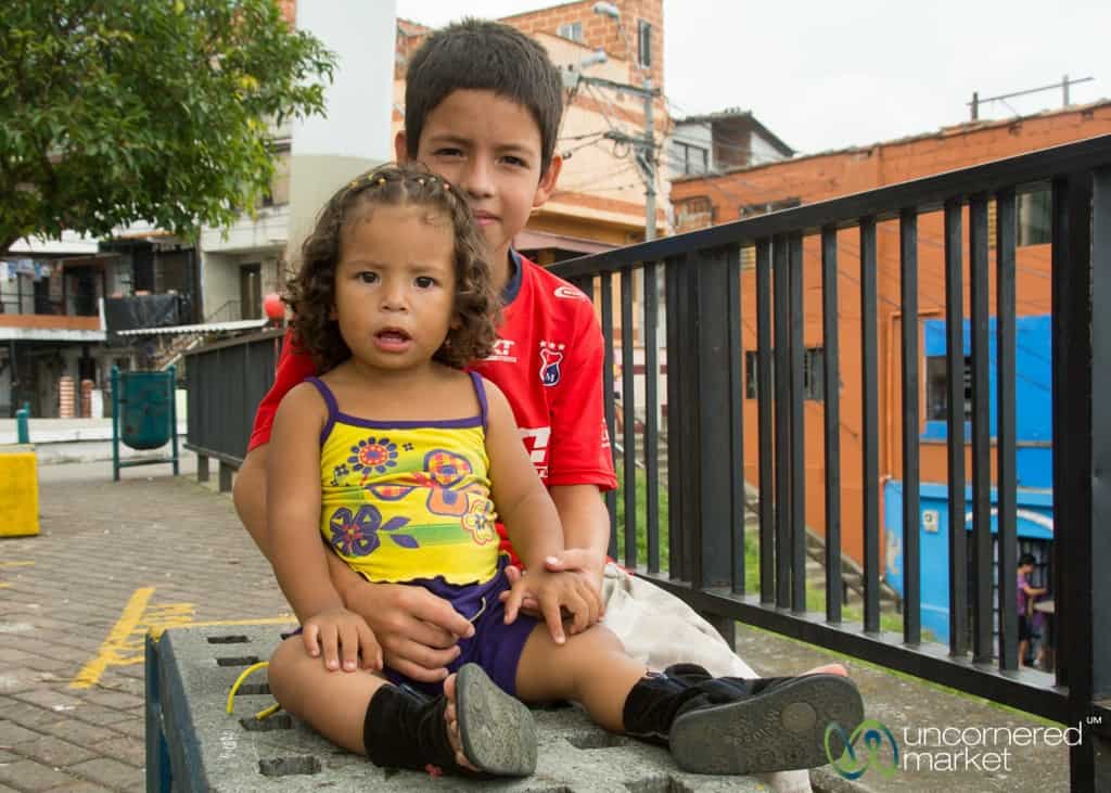 Kids in Santo Domingo Barrio - Medellin, Colombia