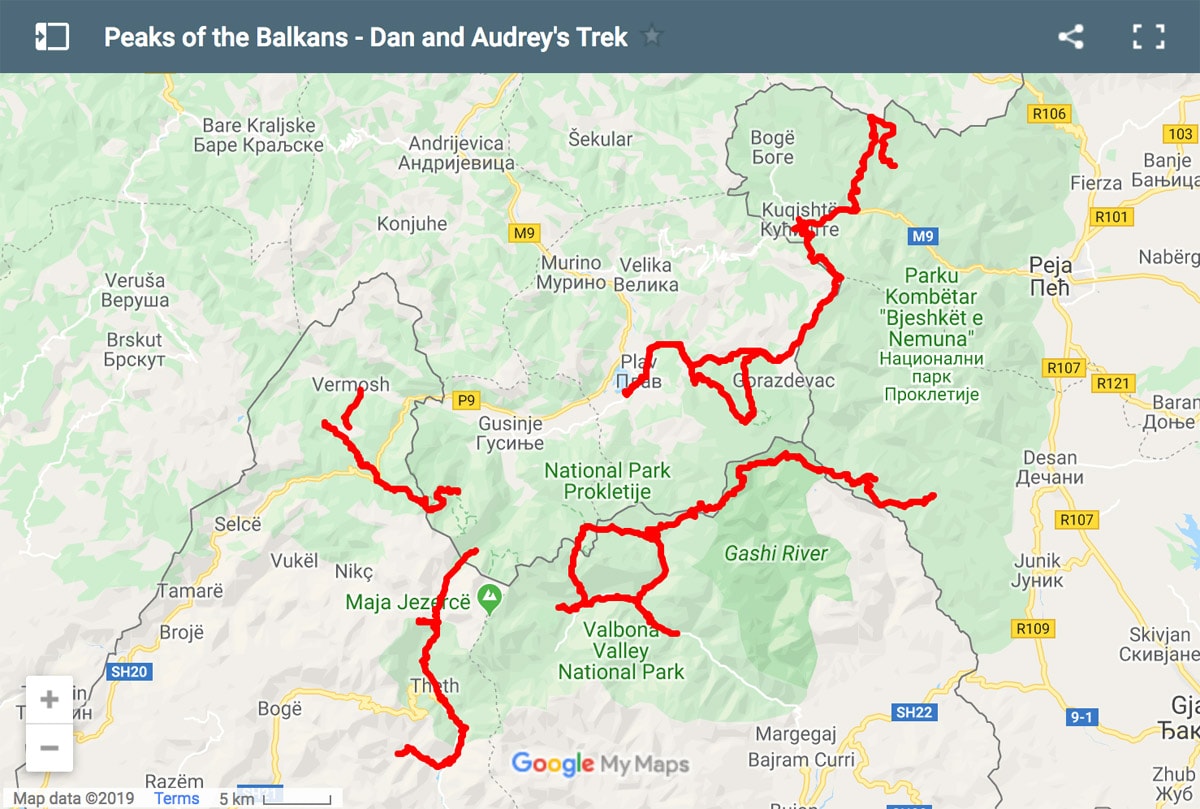 Peaks of the Balkans Trek: Our Route