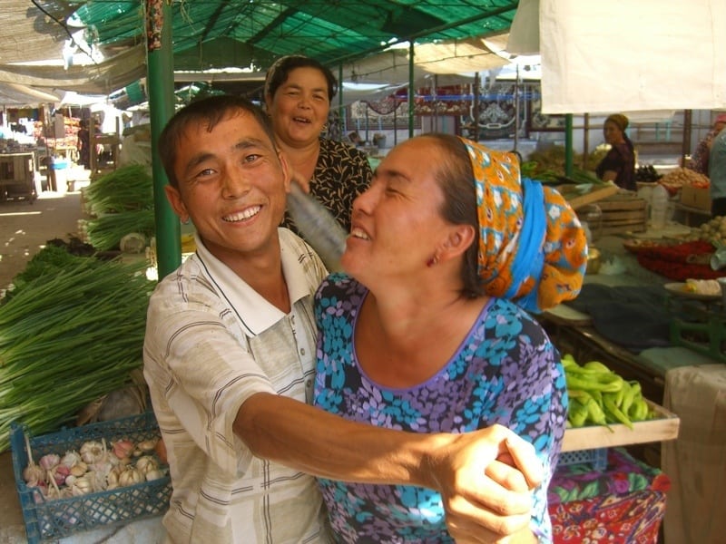 Dancing Couple at Market - Konye-Urgench, Turkmenistan