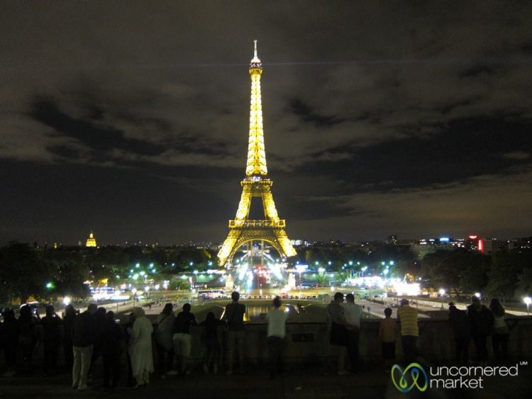 Paris Eiffel Tower, Light Shines On