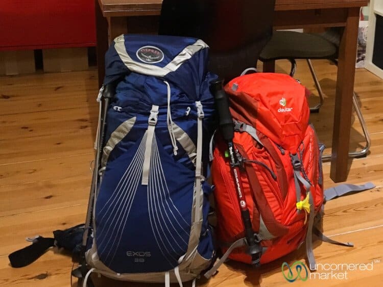 Camino packing backpacks
