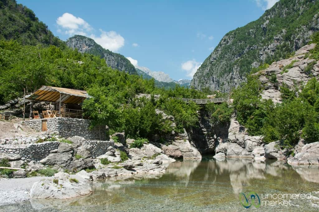 Peaks of the Balkans Trek, Cafe Near Blue Eye in Albania