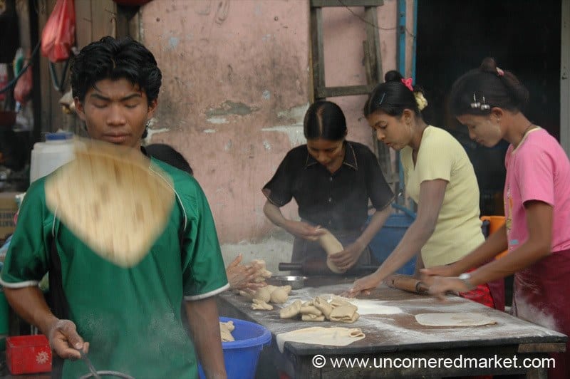 Burmese Food, Chapatis in Mandalay