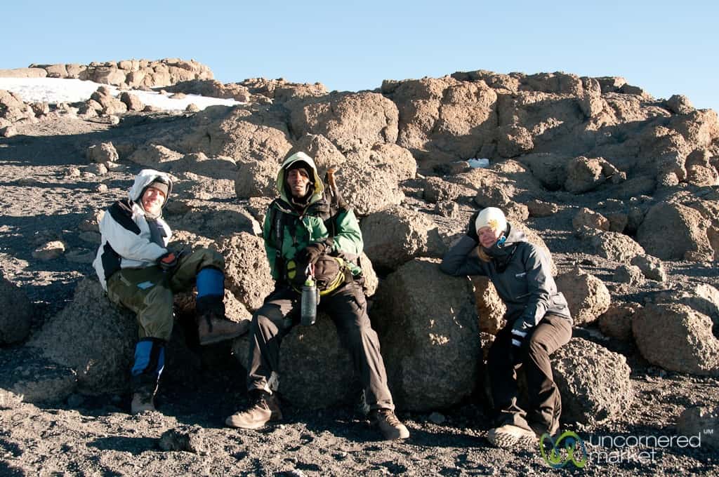Climbing Kilimanjaro, Summit Morning Taking a Rest
