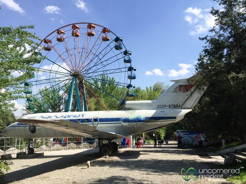 Aeroflot plane in Navoi Park, Osh