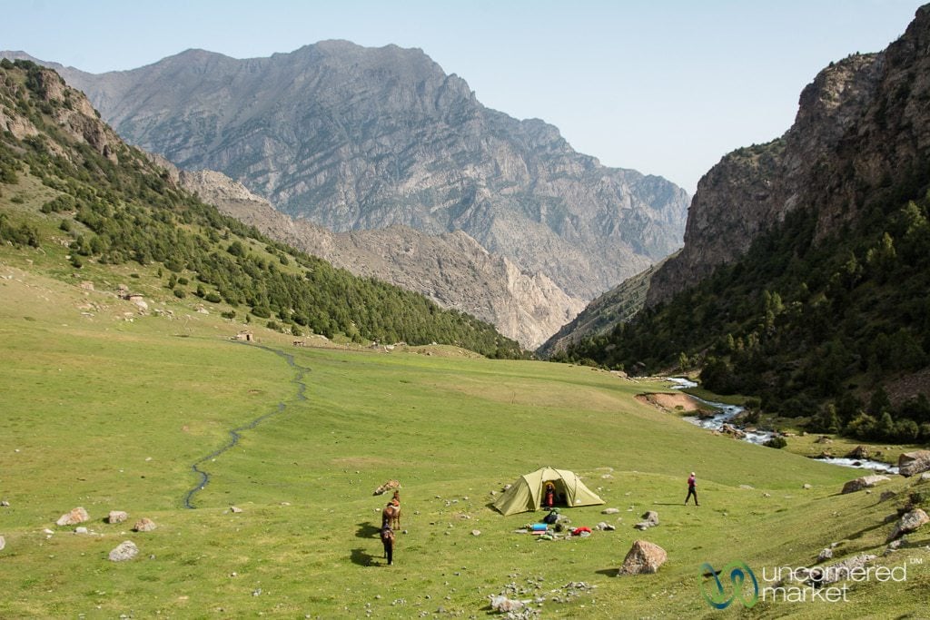Trekking in the Alay Mountains, Kyrgyzstan - Campsite along Heights of Alay Trek