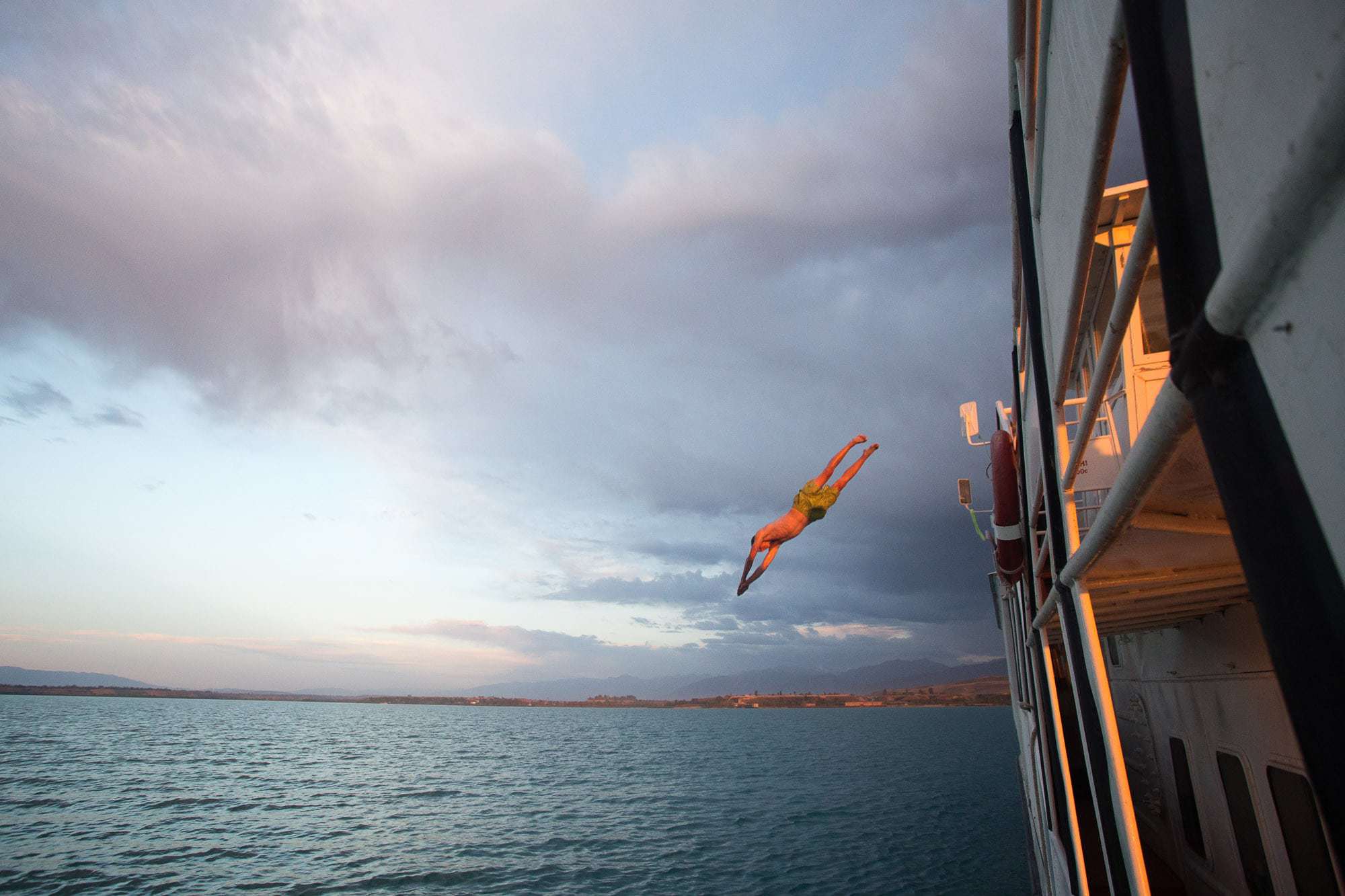 Karakol Sunset Cruise, diving into lake Issyk-Kul