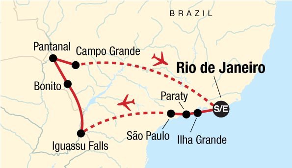 Brazil Tour Map and Itinerary