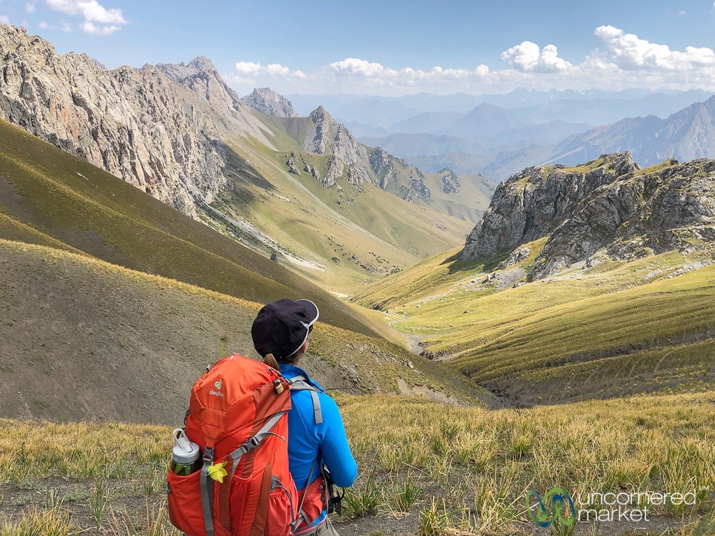 Long trail. Trekking. Backpack for Hiking.