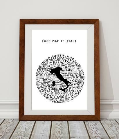 Italy Food Map Poster by Legal Nomads
