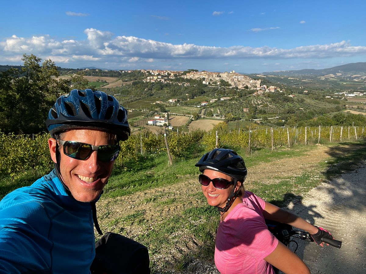 Cycling with e-bikes in Lazio, Italy