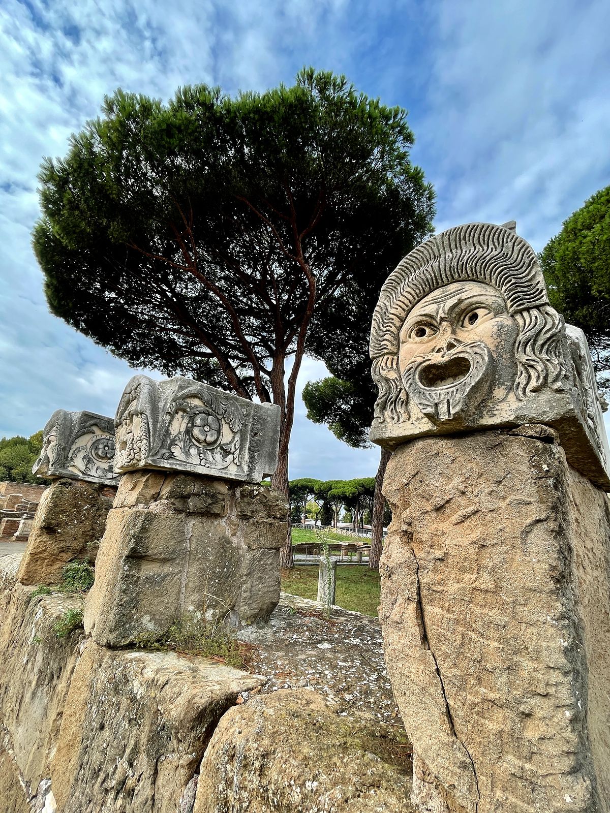 Roman Theatre Masks in Ostia Antica, Lazio 